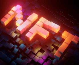 Orange geometric cubes